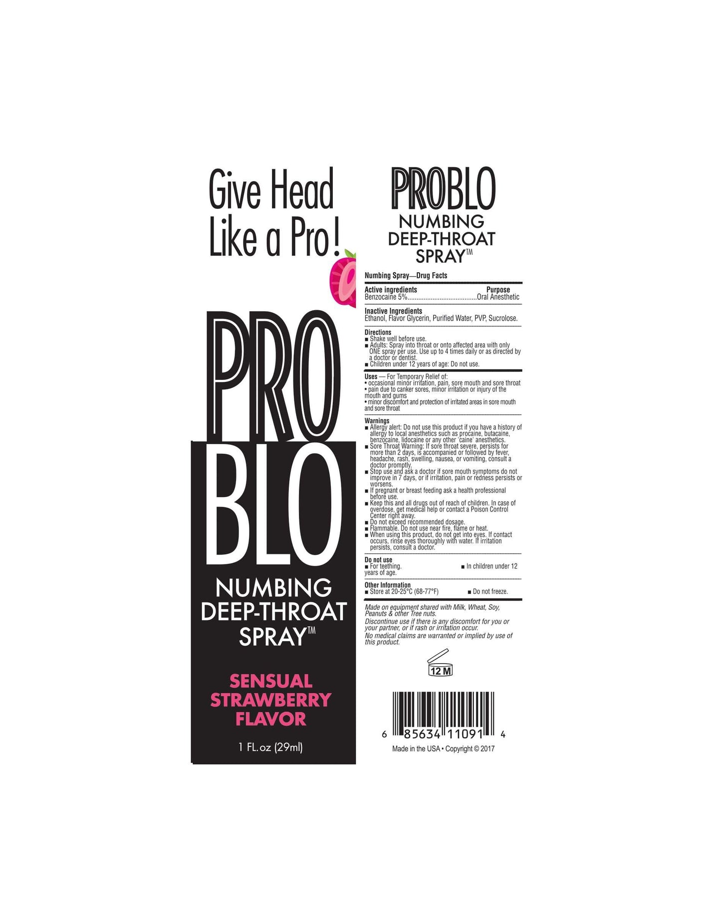 Problo deep throat spray strawberry