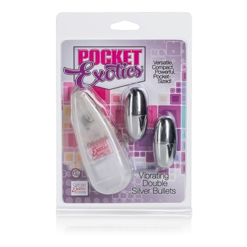 Pocket Exotics Vibrating Double Silver Bullets