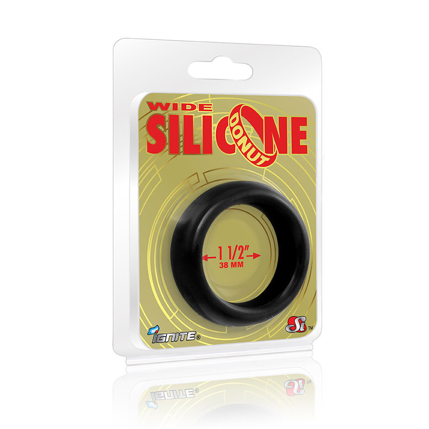 Wide silicone donut black 1.5in