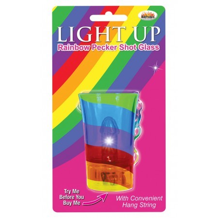 Light up rainbow pecker shot glass