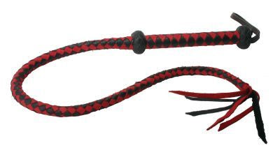 Premium Red and Black Leather Whip