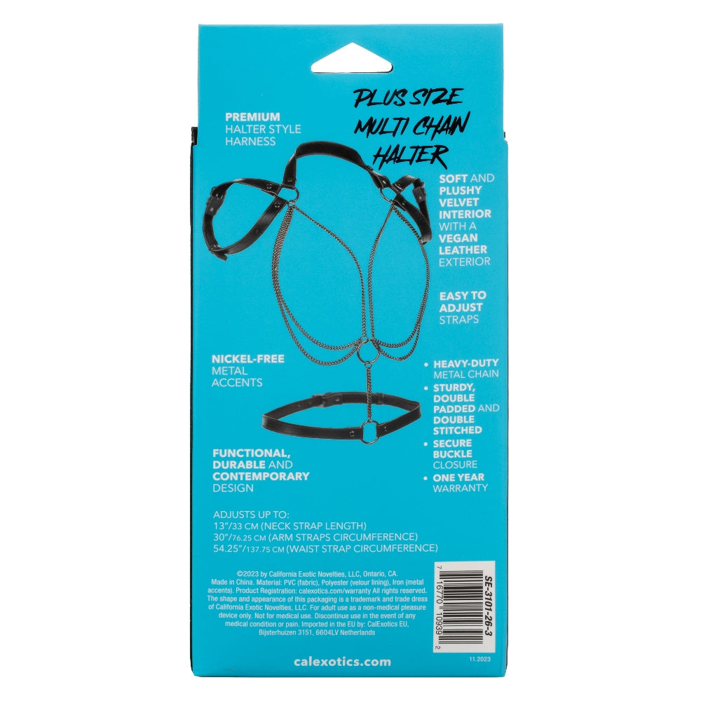 Euphoria Collection Plus Size Multi Chain Halter - Black