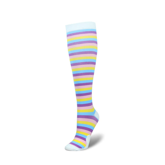 Color: Stripe, Size: LorXL - Outdoor Cycling Running Breathable Tube Socks Adult Sports Compression Socks